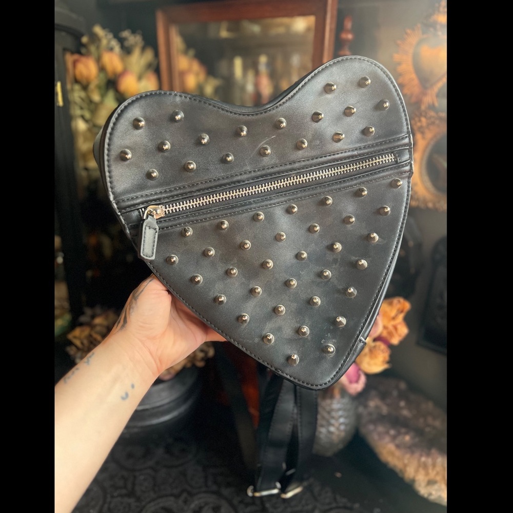 Killstar Friends Forever Studded Heart Backpack